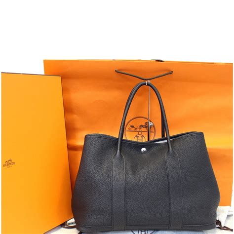 hermes garden party canvas leather|hermes garden party 30 price.